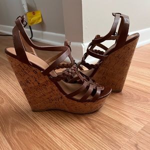 Brown size 9 cork wedges
